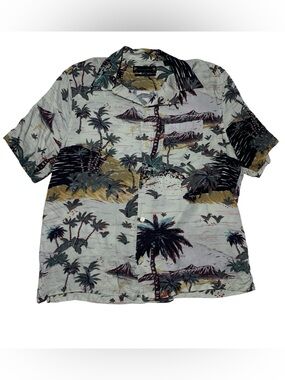 All Saints Luau Hawaiian Shirt Relaxed Fit SS Button Down Mens Size XL